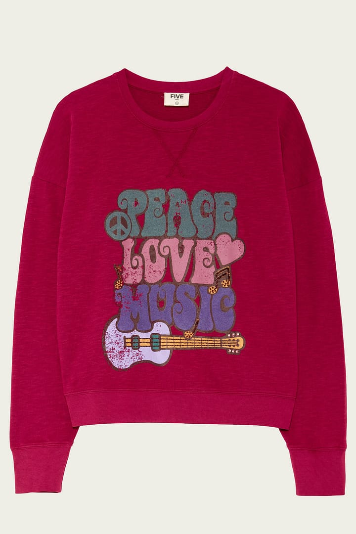 Five Jeans- T-Shirt Peace Framboise